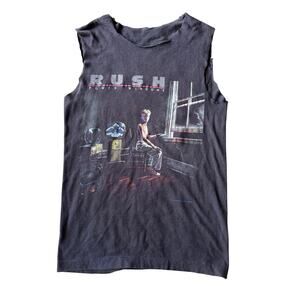 VTG Rush Power Windows Tour 85/86 Single Stitched Sleeveless Black XS Band Tee